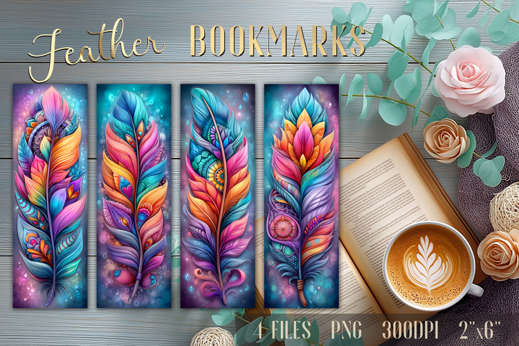 Feather Printable Bookmarks | Bookmark Sublimation PNG