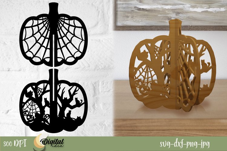 Pumpkin SVG Decor. Pumpkin Halloween. 3d Pumpkin Laser Cut.