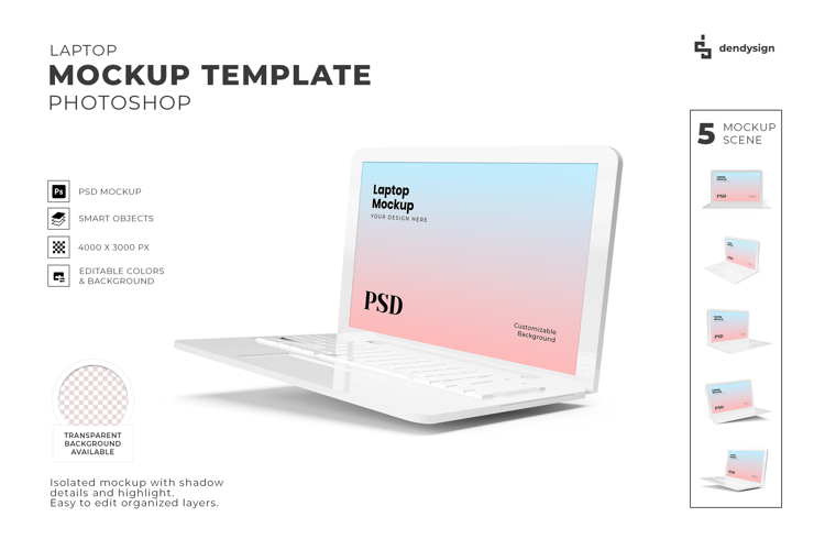 Laptop Computer Mockup Template Bundle