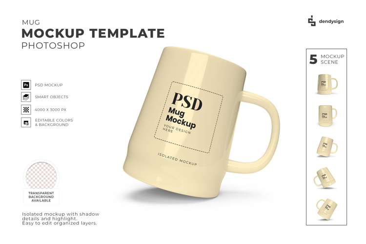 Isolated Mug Mockup Template Bundle
