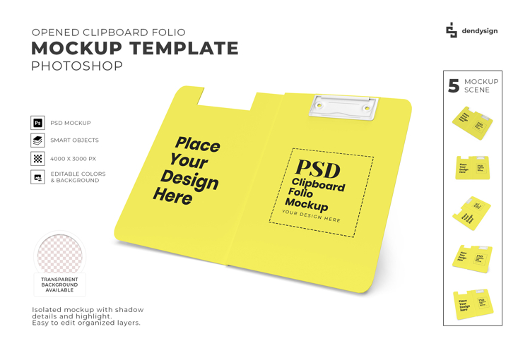 Opened Clipboard Folio Mockup Template Photoshop