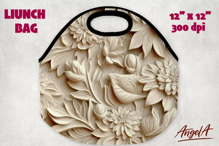 Lunch bag design sublimation / 3d flowers sublimation