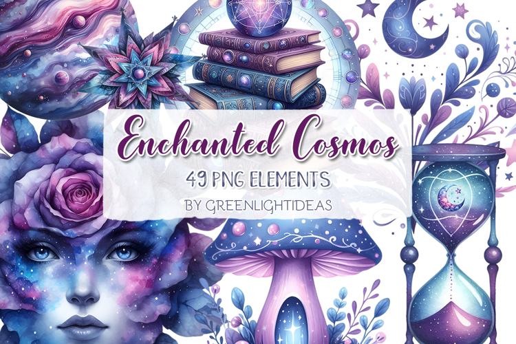 Celestial Galaxy Mystical Cosmic Clipart, Magical Graphics