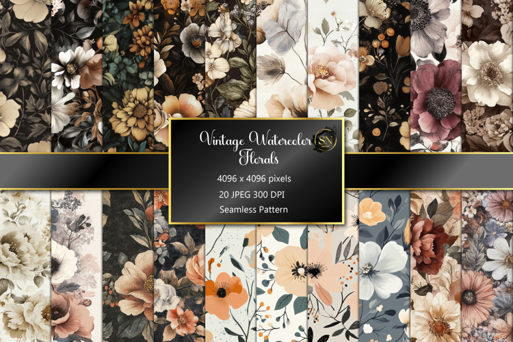 Seamless Pattern with Vintage Floral