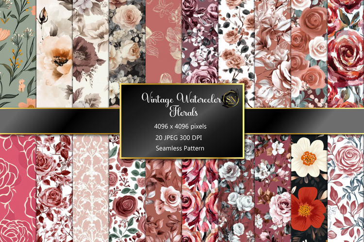 Seamless Pattern with Vintage Floral