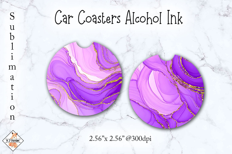 Car Coasters Alcohol Ink Sublimation Designs