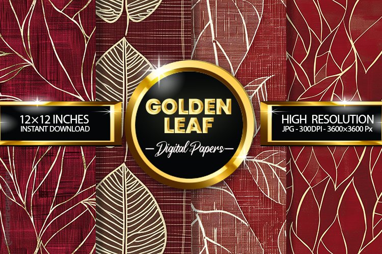 Golden Leaf Digital Papers - 04 Variations