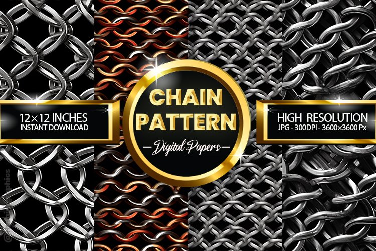 Chain Pattern Digital Papers - 04 Variations example image 1