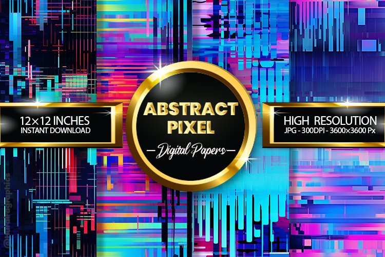 Abstract Pixel Digital Papers - 04 Variations example image 1