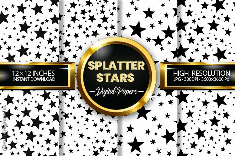 Splatter Stars Digital Papers - 04 Variations