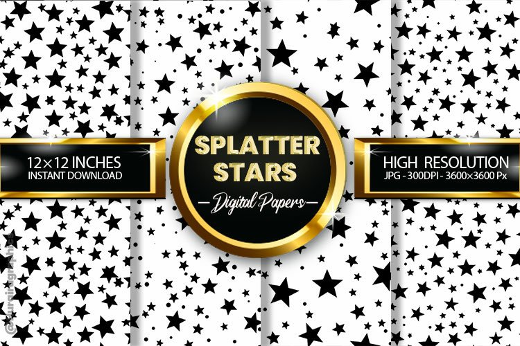 Splatter Stars Digital Papers - 04 Variations