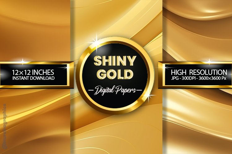 Shiny Gold Digital Papers - 03 Variations example image 1
