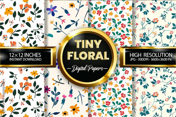 Tiny Floral Digital Papers - 04 Variation