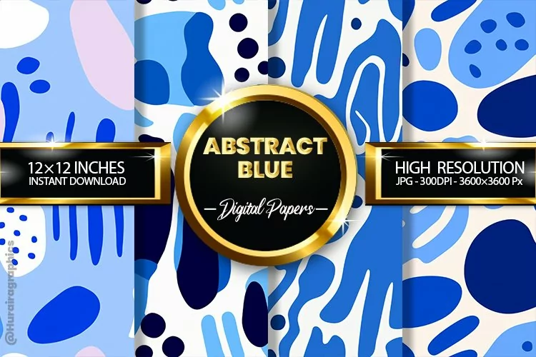 Abstract Blue Digital Papers - 04 Variations