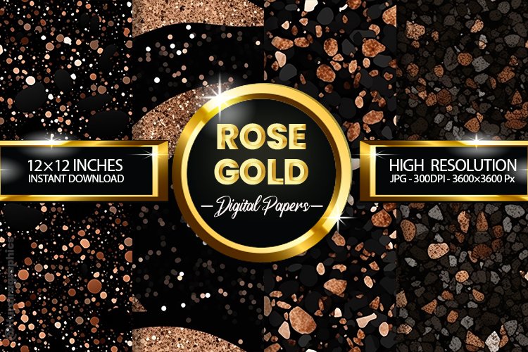 Rose Gold Digital Papers - 04 Variations