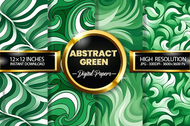 Abstract Green Digital Papers - 04 Variations example image 1