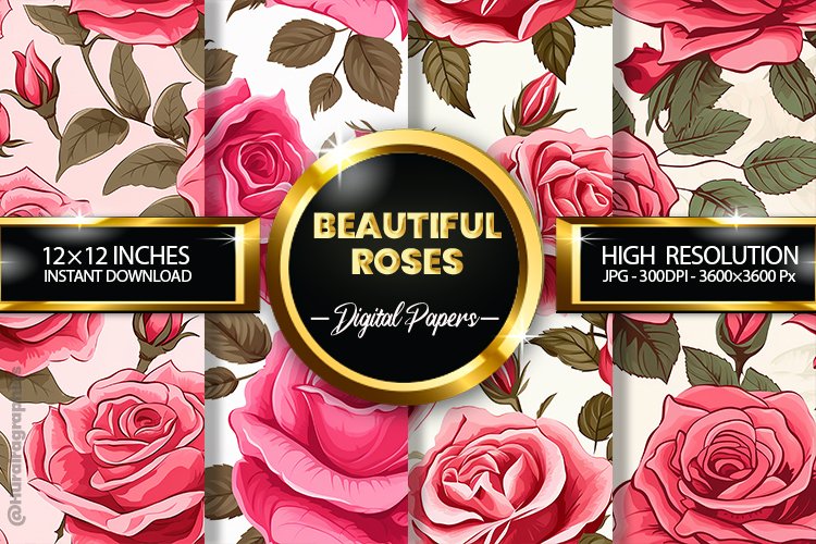 Beautiful Roses Digital Papers - 04 Variations