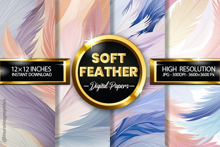 Soft Feather Digital Papers - 04 Variations