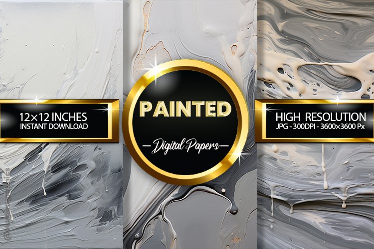 Painted Digital Papers - 04 variations