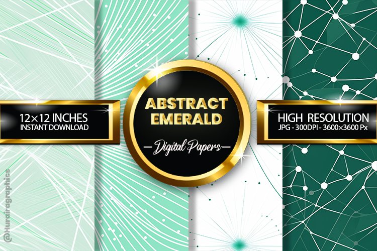 Abstract Emerald Digital Papers - 04 Variations