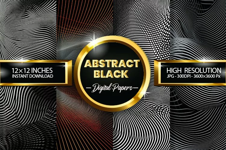 Abstract Black Digital Papers - 04 Variations