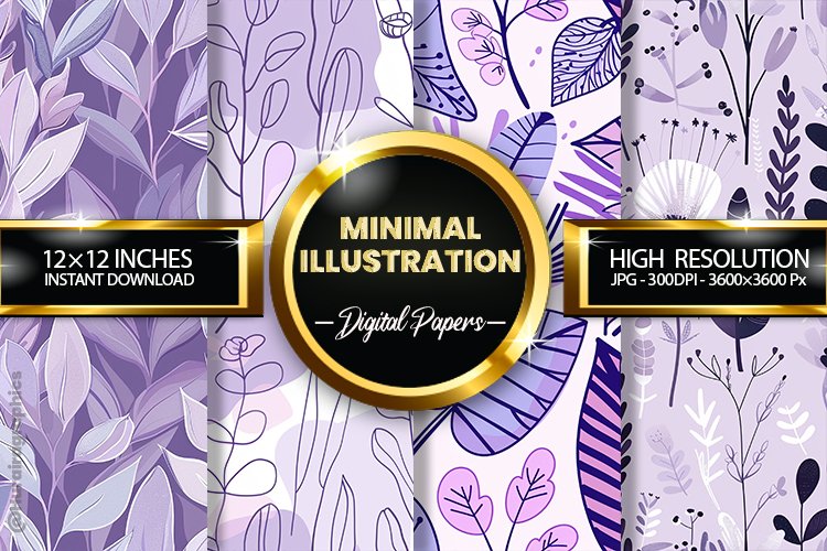 Minimal Illustration Digital Papers - 04 Variations