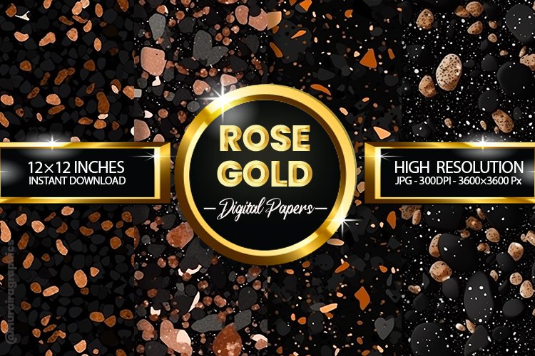 Rose Gold Digital Papers - 04 Variations