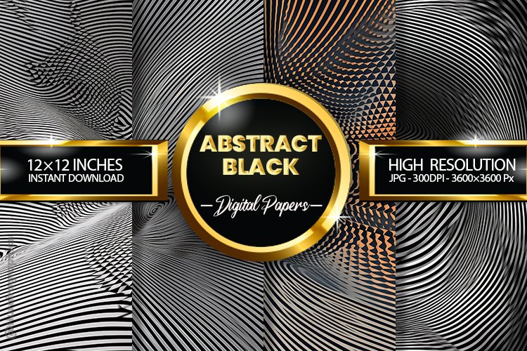 Abstract Black Digital Papers - 04 Variations example image 1