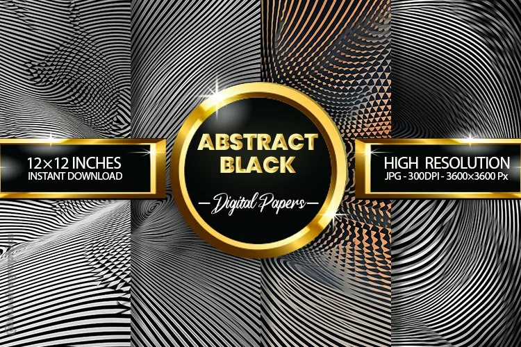 Abstract Black Digital Papers - 04 Variations