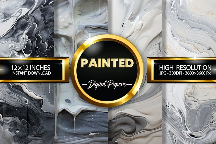 Painted Digital Papers - 04 variations