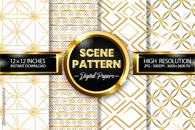 Scene Pattern Digital Papers - 04 Variations example image 1