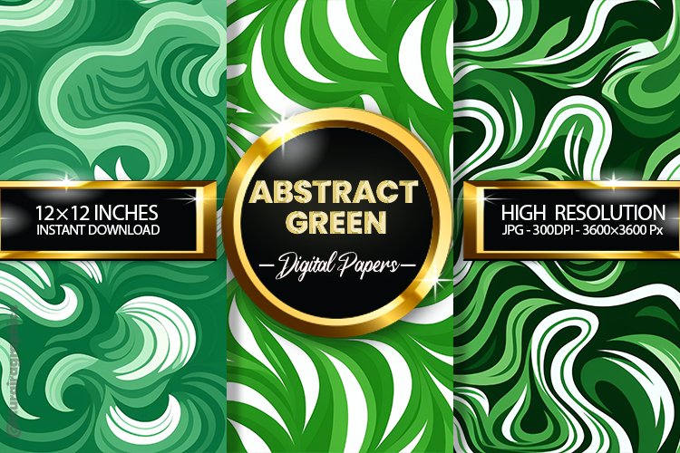 Abstract Green Digital Papers - 03 Variations
