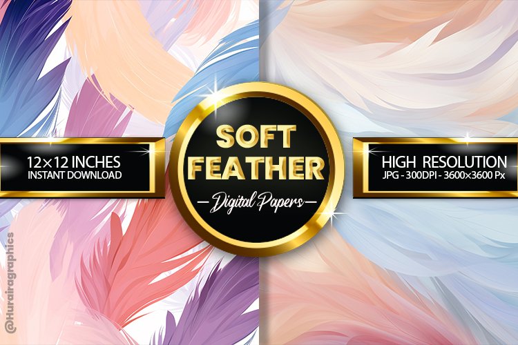 Soft Feather Digital Papers - 02 Variations