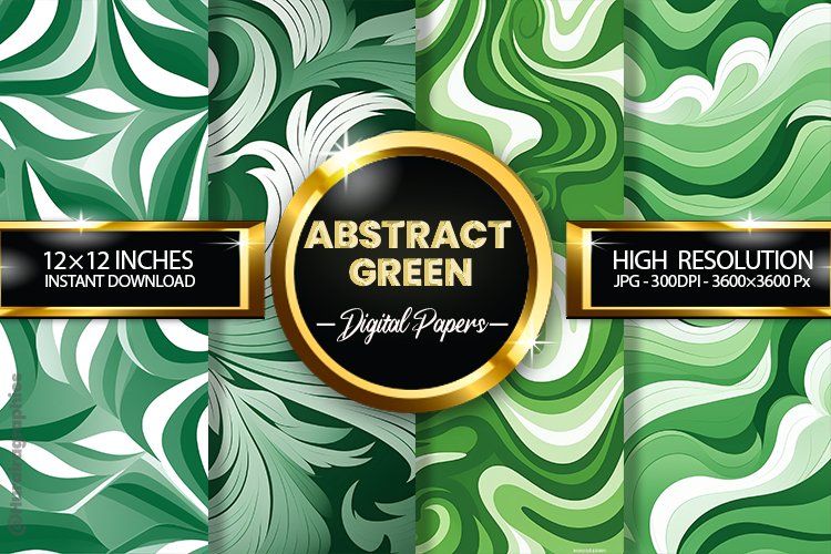 Abstract Green Digital Papers - 04 Variations