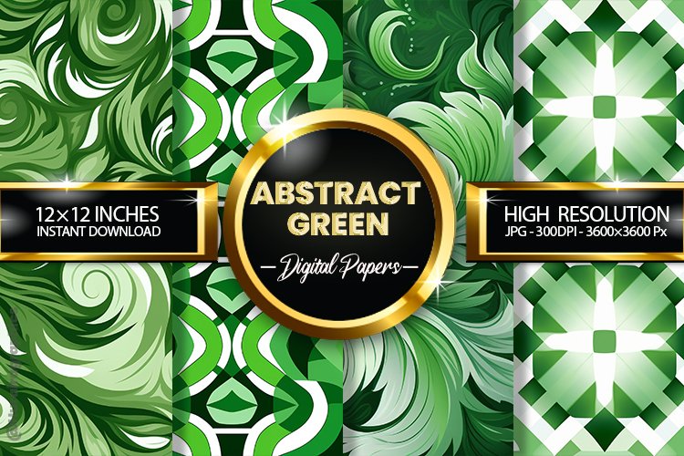 Abstract Green Digital Papers - 04 Variations