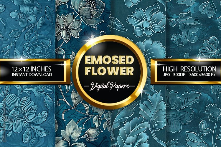 Emosed Flower Digital Papers - 04 variations