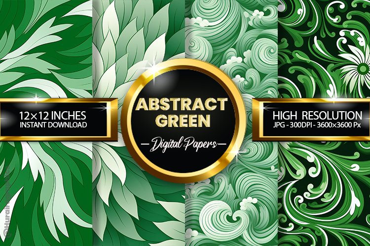 Abstract Green Digital Papers - 04 Variations