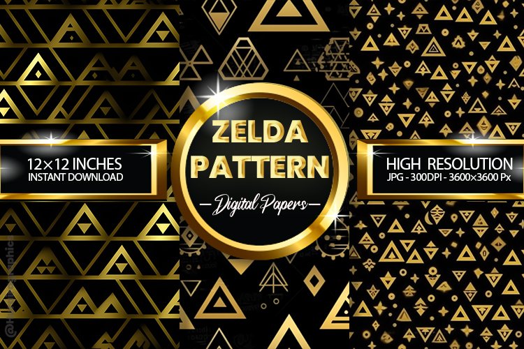 Zelda Pattern Digital Papers - 03 Variations example image 1