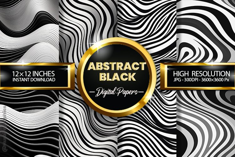 Abstract Black Digital Papers - 04 Variations
