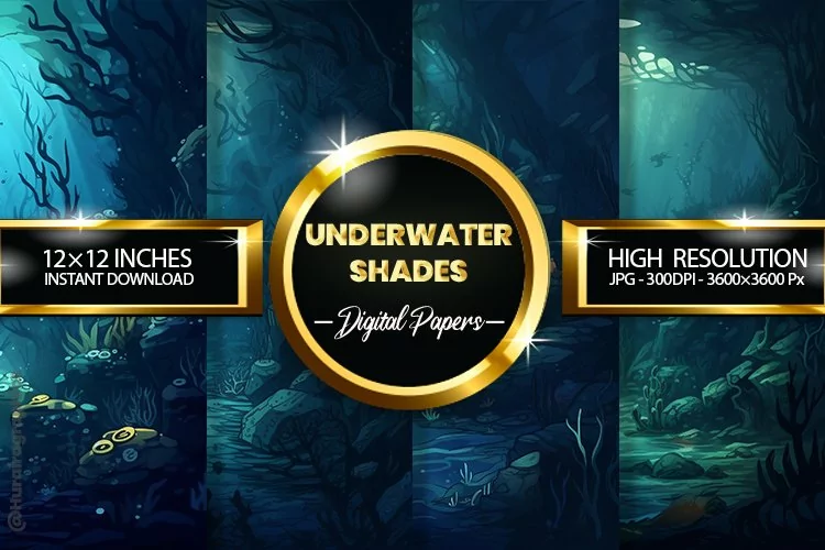 Underwater Shades Digital Papers - 04 Variations