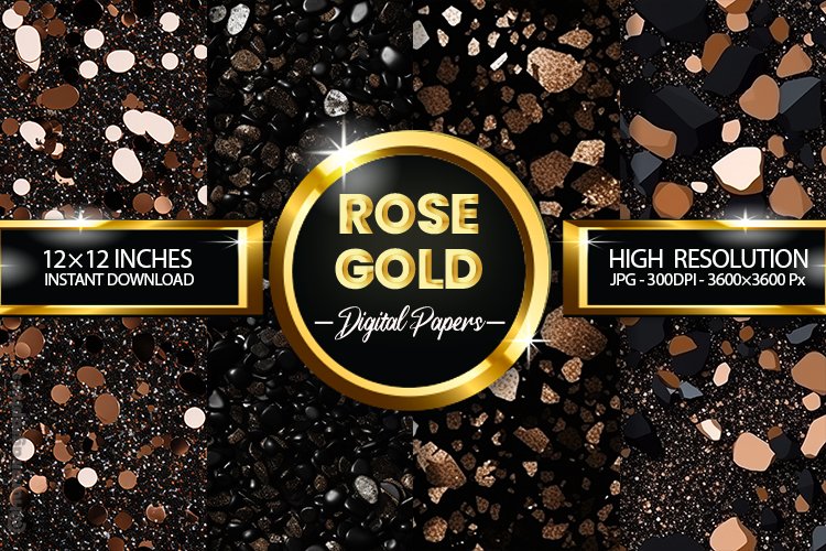 Rose Gold Digital Papers - 04 Variations
