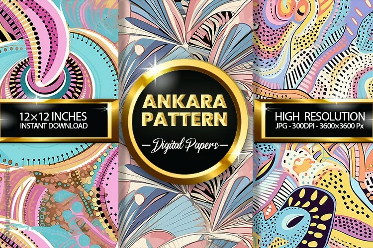Ankara Pattern Digital Papers - 03 Variations