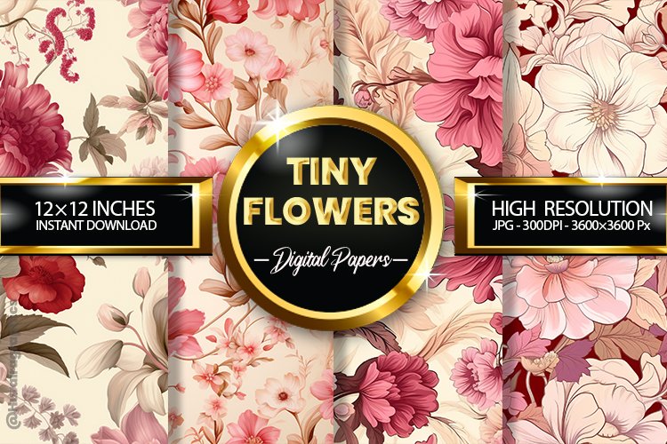 Tiny Flowers Digital Papers - 04 Variations