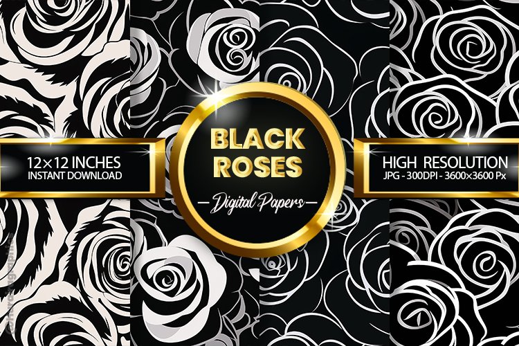 Black Roses Digital Papers - 04 Variations
