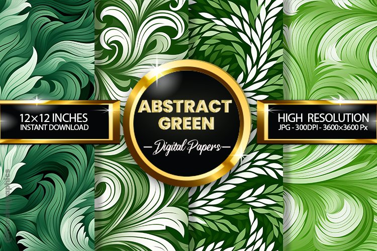 Abstract Green Digital Papers - 04 Variations