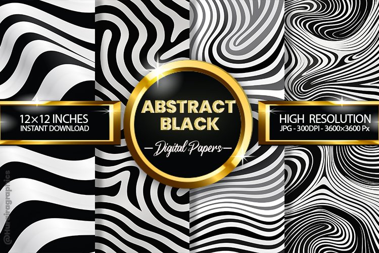 Abstract Black Digital Papers - 04 Variations