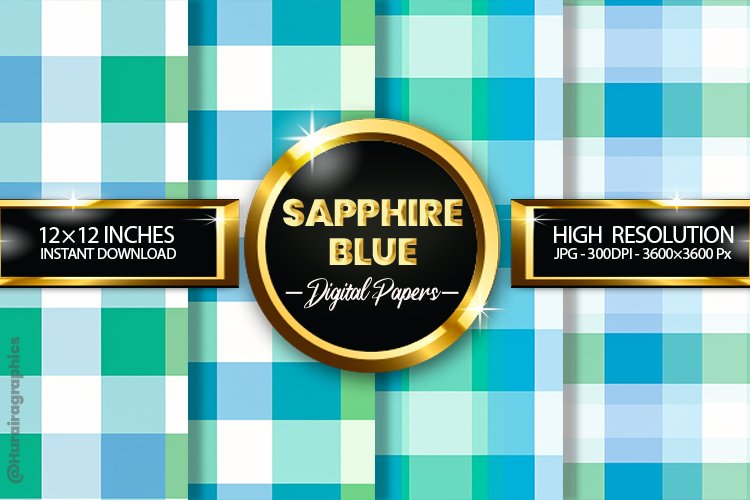Sapphire Blue Digital Papers - 04 Variations