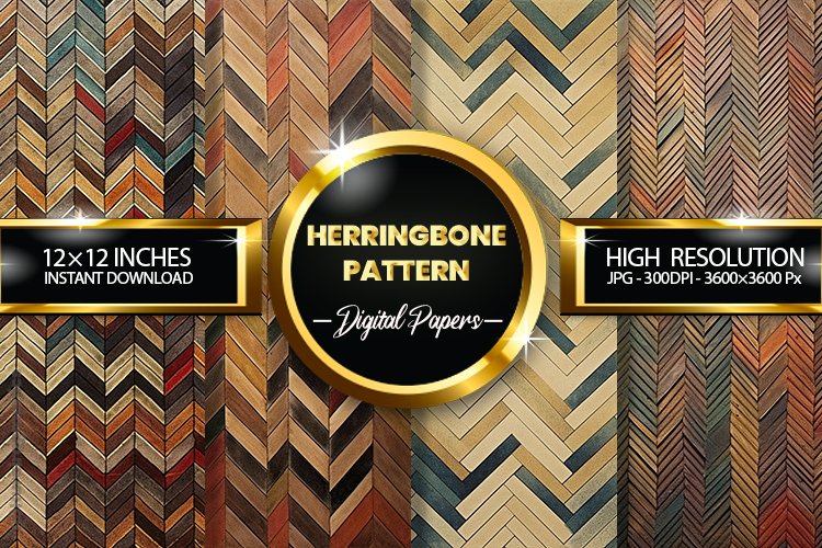 Herringbone Pattern Digital Papers - 04 Variations example image 1