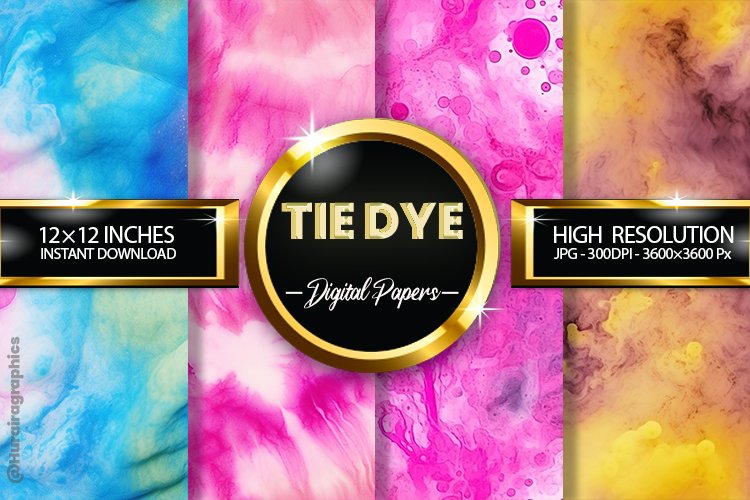 Tie Dye Digital Papers - 04 variations