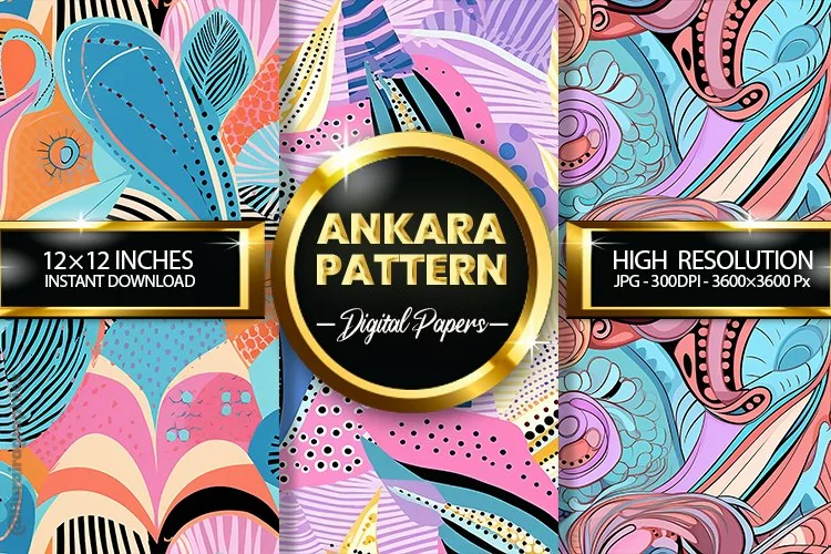 Ankara Pattern Digital Papers - 03 Variations